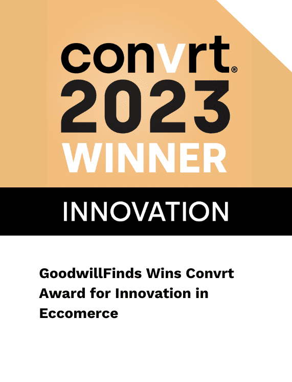 GoodwillFinds Wins Convert Award for Innovation in Ecommerce