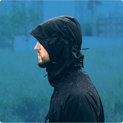 Man with hooded jacket