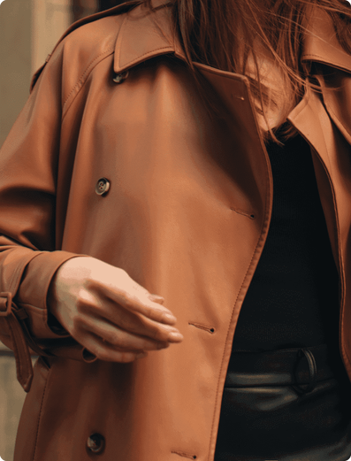 woman brown coat