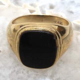 14K Yellow Gold Ring W/ Black Onyx