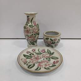 3pc Set of Andrea by Sadek Ceramic Decorative Pieces