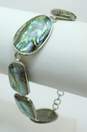 Sterling Silver Abalone Toggle Bracelet & Abstract Necklace 30.4g image number 4