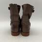 Frye Womens Veronica Short Gray Leather Round Toe Mid Calf Biker Boots Size 7.5 image number 5