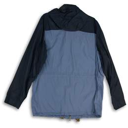 Eddie Bauer Mens Navy Blue Long Sleeve Hooded Full Zip Rain Coat Size L alternative image