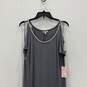 NWT Juicy Couture Womens Gray Round Neck Cold Shoulder Sleeve Maxi Dress Size XL image number 3