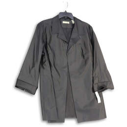 NWT Womens Gray 3/4 Sleeve Notch Lapel Open Front Blazer Size 20W