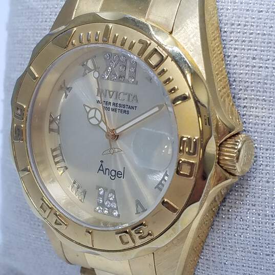 Invicta Swiss 14397 38mm WR 200M Angel Gold Metal Dial Lady's Date Watch 104.0g image number 3