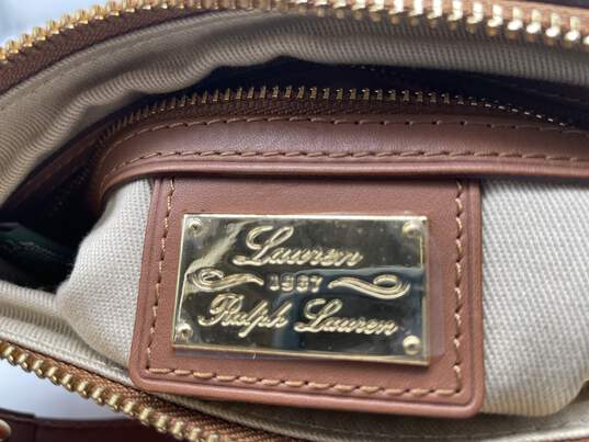 Womens Orange Brown Inner Zip Pockets Adjustable Strap Crossbody Bag image number 5