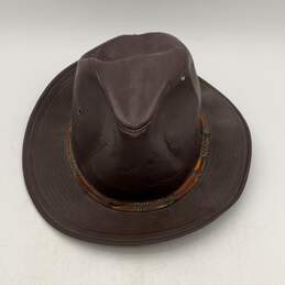 Dobbs Fifth Avenue New York Mens Brown Wide Brim Leather Trim Cowboy Hat Size M alternative image