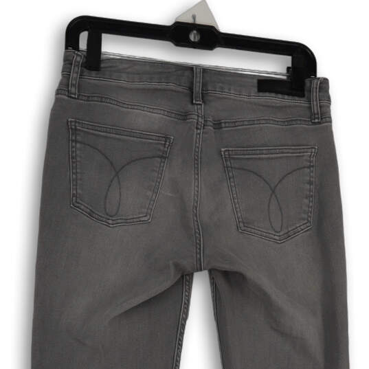 Womens Gray Denim Medium Wash Pockets Stretch Skinny Leg Jeans Size 8X32 image number 4