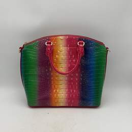 Brahmin Womens Rainbow Alligator Skin Texture Zipper Pocket Satchel Bag Purse alternative image
