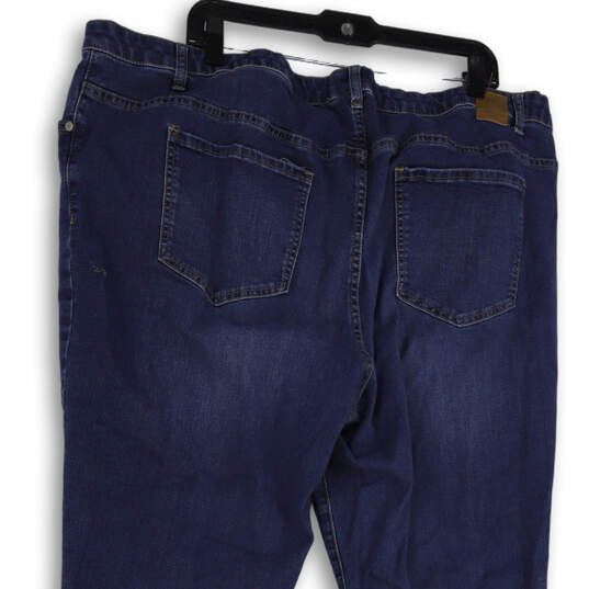 Womens Blue Dark Wash Stretch Pockets Ankle Lace Denim Capri Jeans Size 26 image number 4