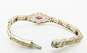 Antique Art Deco 14K White Gold Ruby Ornate Filigree Floral Bracelet 5.3g image number 2
