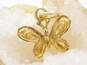 14k Yellow Gold Carved Butterfly Pendant 1.5g image number 1