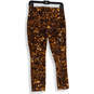 Womens Orange Navy Floral Elastic Waist Pull-On Ankle Pants Size 2 image number 1