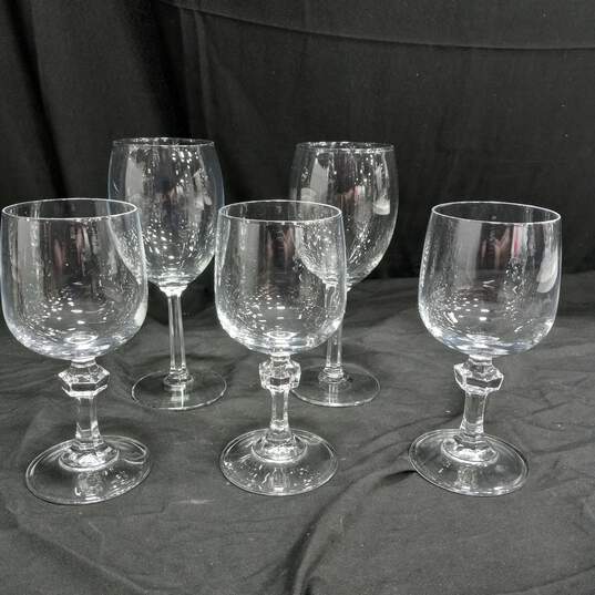 5pc Set of Crystal Wine Stemware Glasses image number 1