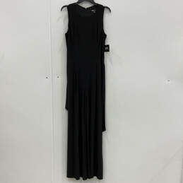NWT Womens Black Pleated Round Neck Sleeveless Long Maxi Dress Size XS