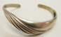 Artisan Sterling Silver Modernist Rippled Cuff Bracelet 16.2g image number 2