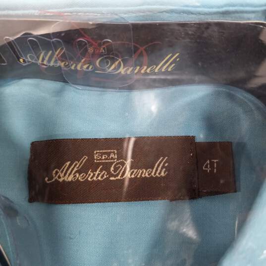 Alberto Danelli Boys' Blue Dress Shirt Set Size 4T NIP image number 5