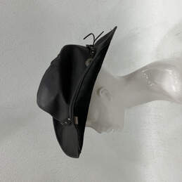 Mens Black Leather Wide Brim Diamond Crown Western Cowboy Hat Size XL alternative image