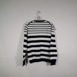 Womens Striped Knitted V-Neck Long Sleeve Pullover Sweater Size XL alternative image