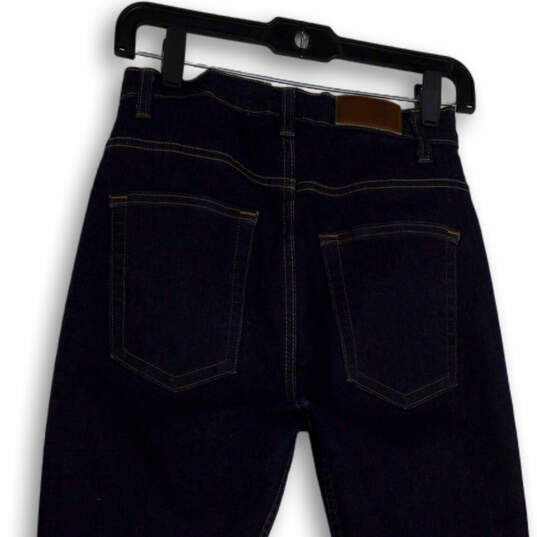 Womens Blue Denim Dark Wash Pockets Stretch Skinny Leg Jeans Size 27 image number 4