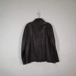 Mens Genuine Leather Long Sleeve Full-Zip Motorcycle Jacket Size Medium alternative image