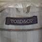 Mens Striped Long Sleeve Collared Chest Pockets Button-Up Shirt Size Large image number 3
