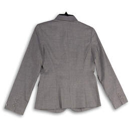 Womens Gray Peak Lapel Long Sleeve Flap Pocket Two Button Blazer Size 4 alternative image