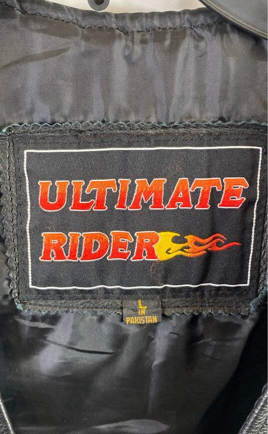 Ultimate Rider Men Black Vest Leather Jacket L image number 3