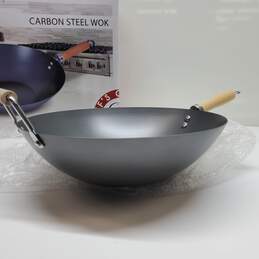 Chef's Counter Used 14 In. Carbon Steel Non Stick Wok In Box Untested alternative image