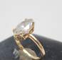Romantic 14k Yellow Gold Solitaire Marquise Cut CZ Ring 2.7g image number 3