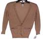 NWT Womens Tan Long Sleeve V Neck Button Stretch Cardigan Sweater Size XXS image number 2