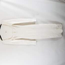 Galvan London Women White Ribbed Knit Long Sleeve Dress Max S