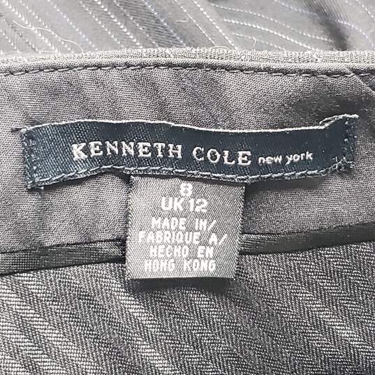 Kenneth Cole Black Striped Dress Pants Size 8 image number 3