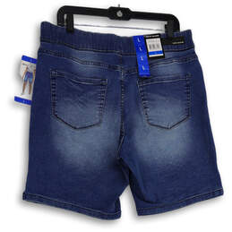 NWT Womens Blue Denim Medium Wash Elastic Waist Pull-On Mom Shorts Size XL alternative image