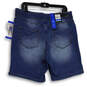NWT Womens Blue Denim Medium Wash Elastic Waist Pull-On Mom Shorts Size XL image number 2