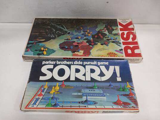 Pair of Vintage Board Games ( Risk & Sorry! ) image number 1
