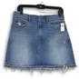 NWT Womens Blue Denim Medium Wash 5-Pocket Design Distressed Mini Skirt Sz 6/28 image number 1