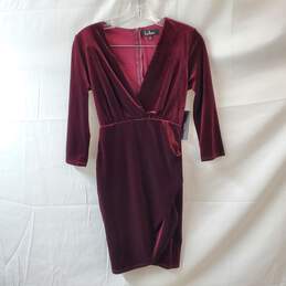 Lulus Burgundy 3/4 Sleeve Pencil Dress