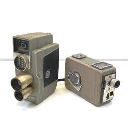 Lot of 2 Vintage Revere Eye-Matic & Kodak Brownie Movie Cameras