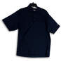 Mens Blue Spread Collar Short Sleeve Side Slit Golf Polo Shirt Size L image number 1