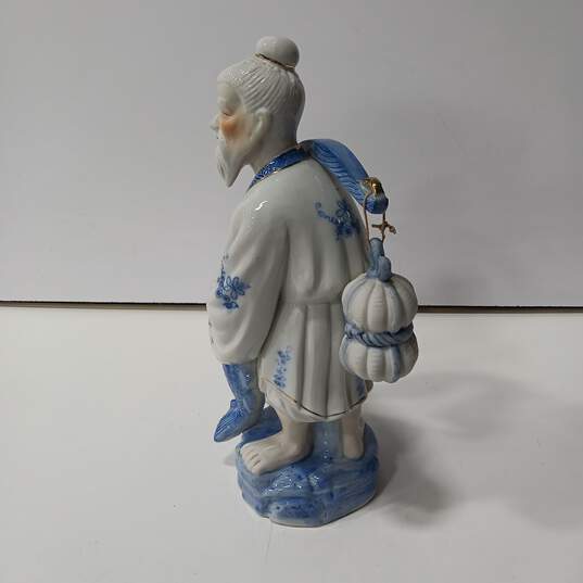 Old Japanese Man Vendor Ceramic Jar Sculpture image number 4