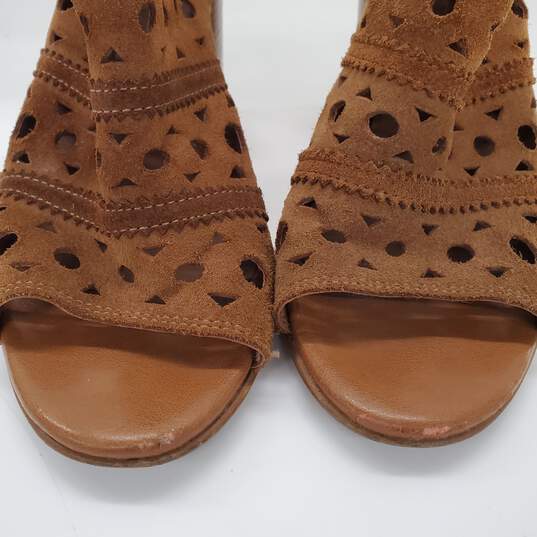 Topshop Nuvo Suede Peep Toe Slingback Sandals Heels Women's Size 39 image number 2