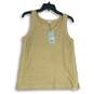 NWT Poetry Womens Yellow Wide Strap Scoop Neck Pullover Tank Top Size 4 image number 1