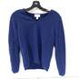 Women’s Charter Club 2-Ply 100% Cashmere V-Neck Cropped Sweater Sz PM image number 1