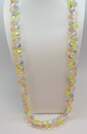 Vintage Monet Goldtone Pink Blue Yellow & Clear Lucite Ball Beaded Long Statement Necklace 168.7g image number 1
