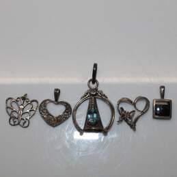 Assortment of 5 Sterling Silver Pendants - 7.5g