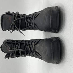 Mens Black Leather Faux Fur Waterproof Lace Up Hudson Snow Boots Size 11