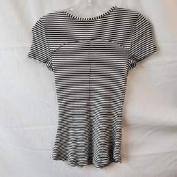 Free People Frenchie Striped Black & White Cutout Shirt Size S alternative image
